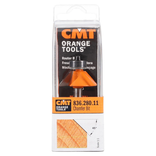 CMT 836.280.11 Chamfer Bit for Routers with 1/4-Inch collet