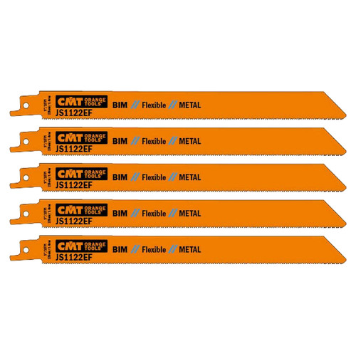 CMT JS1122EF-5 18 TPI 5-Piece 8-Inch Bimetal Saw Blades for Reciprocating Saws