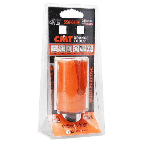 CMT 550-040X Multi-Purpose TCT Hole Saw D=1-9/16in (40mm) for Drills
