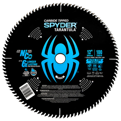 Spyder 13027 12-Inch 100-Tooth Combination Saw Blade for 12-Inch Miter Saws with 1-Inch Arbor