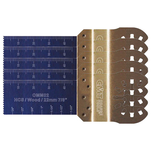 CMT OMM02-X5 5-Piece Plunge And Flush-Cut Blade for Oscillating Multi-tools