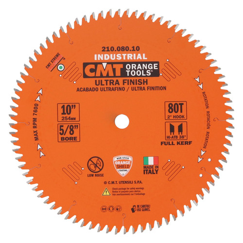 CMT 210.080.10 Industrial Fine Cut-Off Saw Blade for Table and Miter Saws