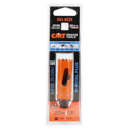 CMT 551-022X Bi-metal Plus Hole Saw for 550-PH11, 550-PA01