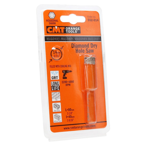 CMT 552-014 Diamond Dry Hole Saw for Corded and Cordless Drills