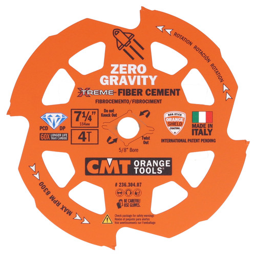CMT 236.304.07 Fiber Cement Zero Gravity Saw Blade for Circular Saws