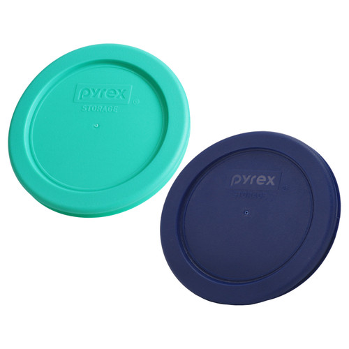 Pyrex 7202-PC 1 Cup (1) Green & (1) Blue Lids