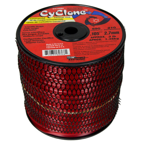 Cyclone CY105S3 0.105" 690ft Red Commercial Trimmer Line, Made in USA