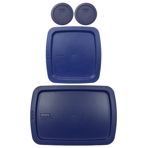 Pyrex Easy Grab Bake 'N Store Dark Blue 4pc Replacement Lid Set