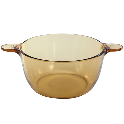 Visions 1055279 VS2.5 2.5qt/2.4L Amber Glass Round Stewpot