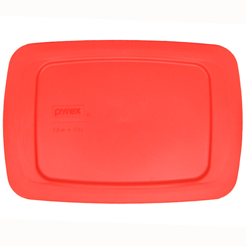 Pyrex C-213-PC Red Easy Grab Rectangle Plastic Replacement Lid Cover, Made in USA