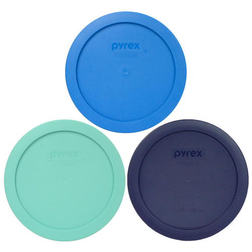 Pyrex 7201-PC Marine Blue, 7201-PC Sea Glass Green, 7201-PC Blue Food Storage Replacement Lid Covers