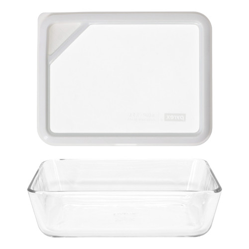 Pyrex 7211 6-Cup Glass Dish w/ OV-7211 Ultimate White Glass Lid