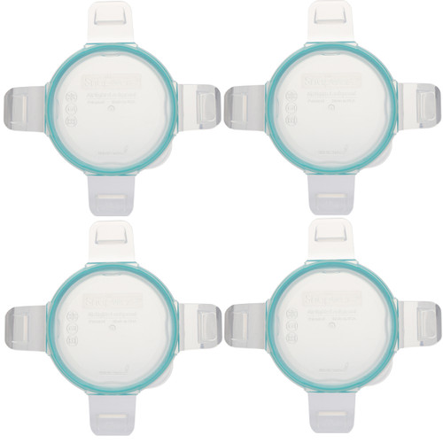 Snapware 7202R  Clear Total Solutions Lids with Teal Blue Gaskets - 4 Pack