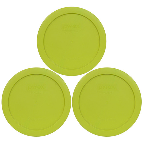 Pyrex 7201-PC Edamame Green Round Plastic Food Storage Replacement Lid Cover (3-Pack)