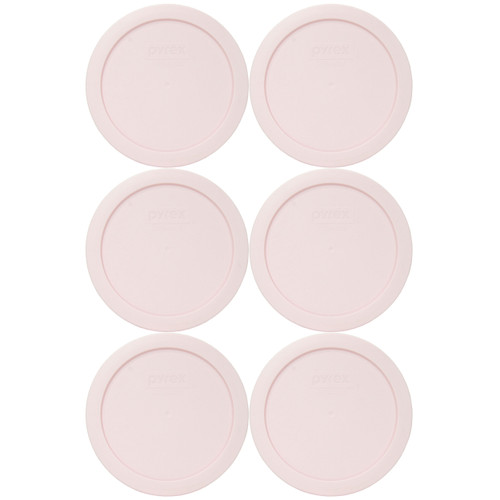 Pyrex 7201-PC Loring Pink Round Plastic Food Storage Replacement Lid Cover (6-Pack)