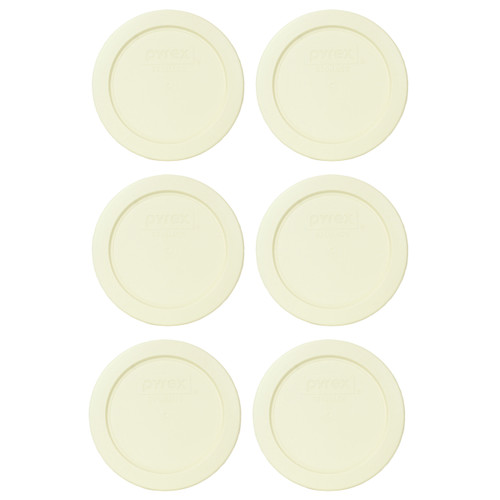 Pyrex 7200-PC Sour Cream Round Plastic Food Storage Replacement Lid Cover (6-Pack)