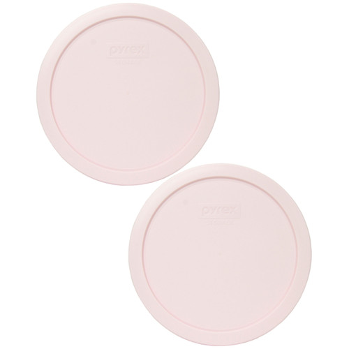 Pyrex 7402-PC Loring Pink Round Plastic Food Storage Replacement Lid Cover (2-Pack)