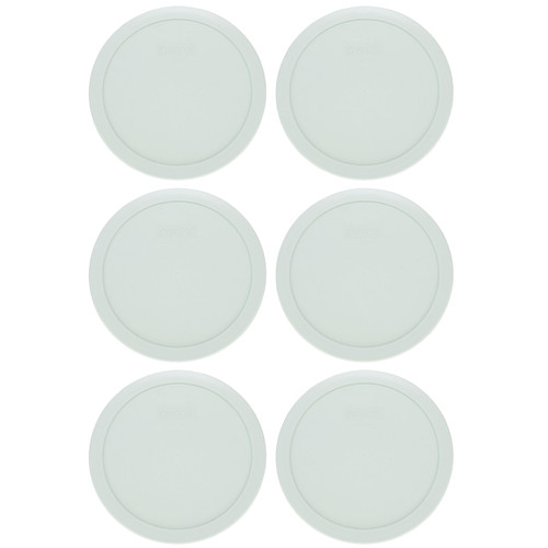 Pyrex 7402-PC Sage Green Round Plastic Food Storage Replacement Lid, Made in USA (6-Pack)