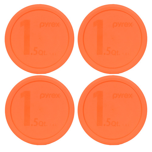Pyrex 323-PC Orange Round Plastic Food Storage Replacement Lid (4-Pack)