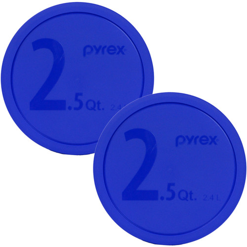 Pyrex 325-PC Blue Round Plastic Food Storage Replacement Lid (2-Pack)