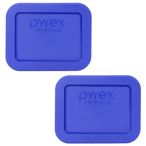 Pyrex 7213-PC Cadet Blue Rectangle Plastic Food Storage Replacement Lid (2-Pack)