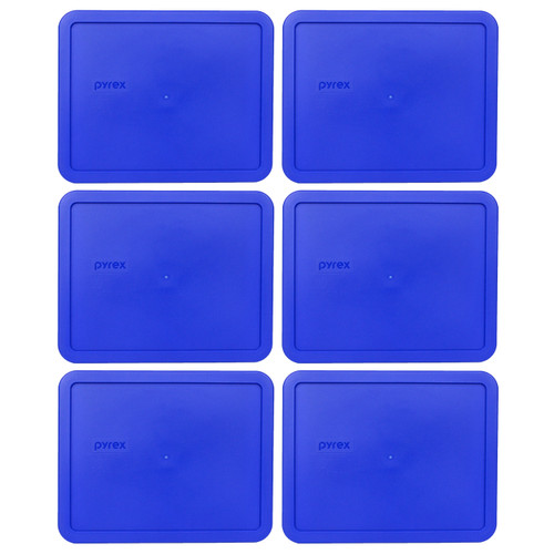 Pyrex 7212-PC Cadet Blue Rectangle Plastic Food Storage Replacement Lid (6-Pack)