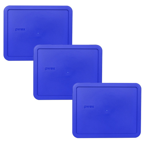 Pyrex 7212-PC Cadet Blue Rectangle Plastic Food Storage Replacement Lid (3-Pack)