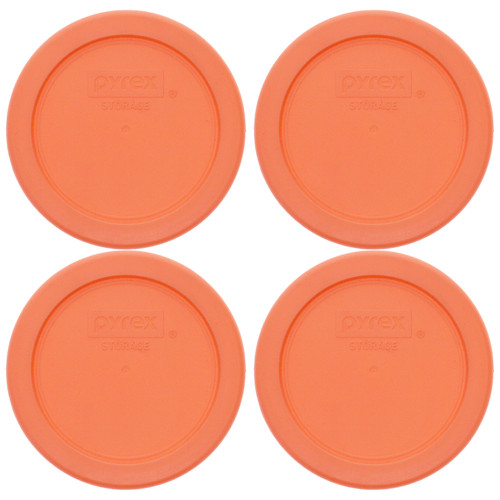 Pyrex 7202-PC 1-cup Salmon Pink Replacement Food Storage Lids (4-Pack)