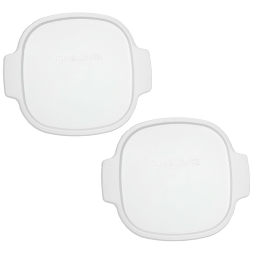 Corningware A-2-PC White Square Plastic Food Storage Replacement Lid (2-Pack)