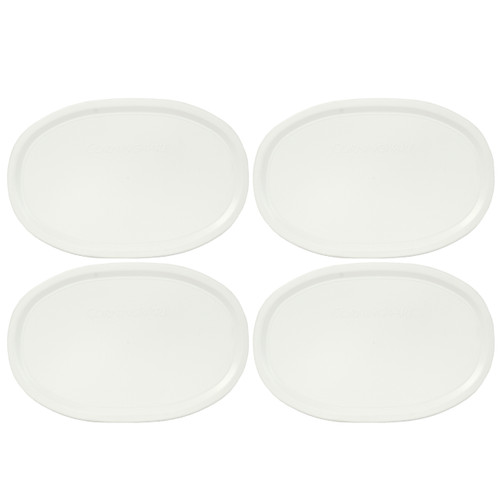 Corningware F-23-PC French White Oval Casserole Dish Replacement Plastic Lid (4-Pack)