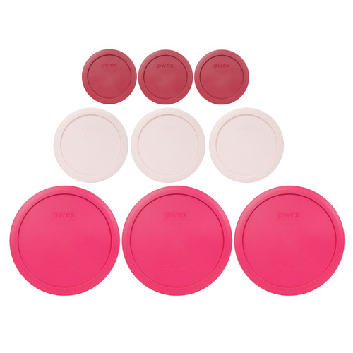 Pyrex 9 Lid Sweetheart Themed Bundle for Pyrex 7200, 7201, 7203 Glass Bowls
