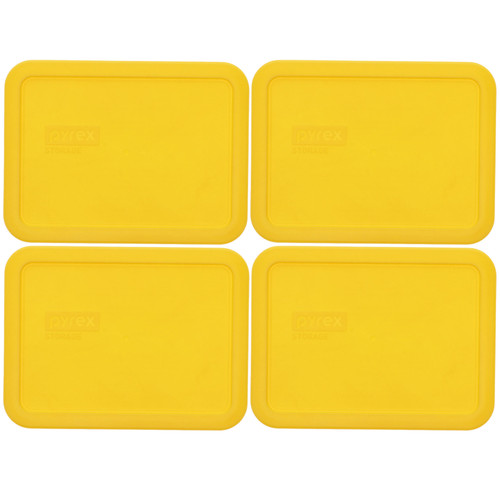 Pyrex 7210-PC 3-cup Meyer Lemon Yellow Lid Covers (4-Pack)