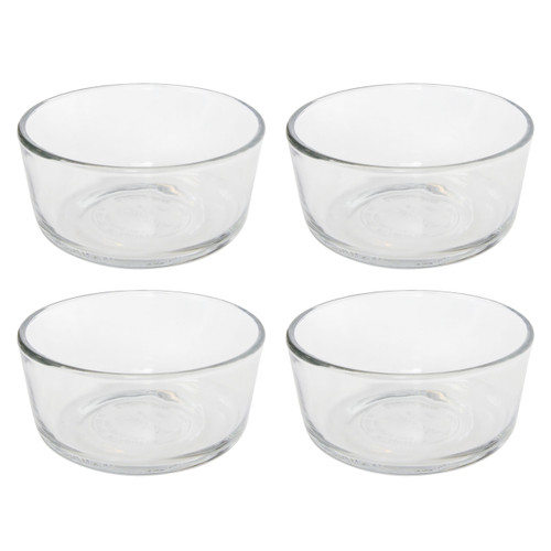 Pyrex 7200 Simply Store 2-Cup Round Clear Glass Food Storage Bowl (4-Pack)