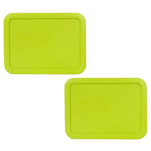 Pyrex 7210-PC Edamame Green Plastic Food Storage Replacement Lid, Made in the USA (2-Pack)