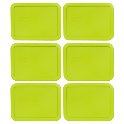 Pyrex 7210-PC Edamame Green Plastic Food Storage Replacement Lid, Made in the USA (6-Pack)