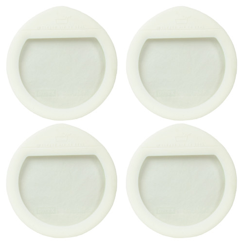 Pyrex Ultimate OV-7201 Round Glass and White Silicone Food Storage Replacement Lid (4-Pack)