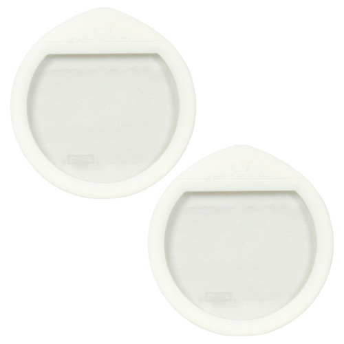 Pyrex Ultimate OV-7402 Round Glass and White Silicone Food Storage Replacement Lid (2-Pack)