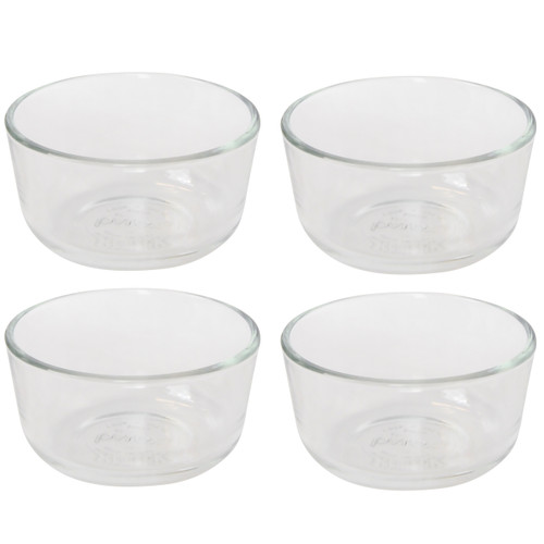 Pyrex 7202 Simply Store 1-Cup Round Clear Glass Food Storage Bowl (4-Pack)