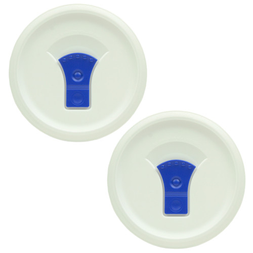 Corningware FW16 Round Vented Plastic Replacement Lid Cover with Blue Tab (2-Pack)