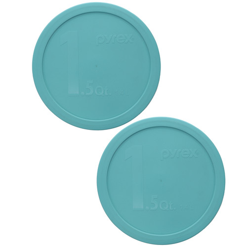 Pyrex 323-PC 1.5qt Sun Bleach Turquoise Replacement Mixing Bowl Lids (2-Pack)