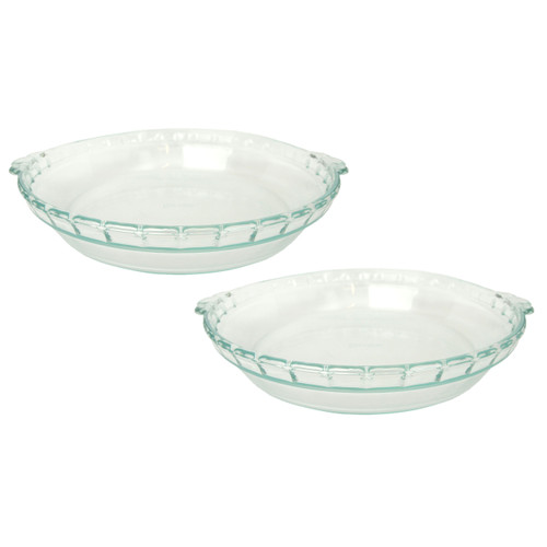 Pyrex 24-CM Basics 9.5 Glass Pie Plate Dish (2-Pack) 
