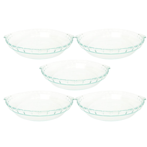 Pyrex 24-CM Basics 9.5" Glass Pie Plate Dish (5-pack)