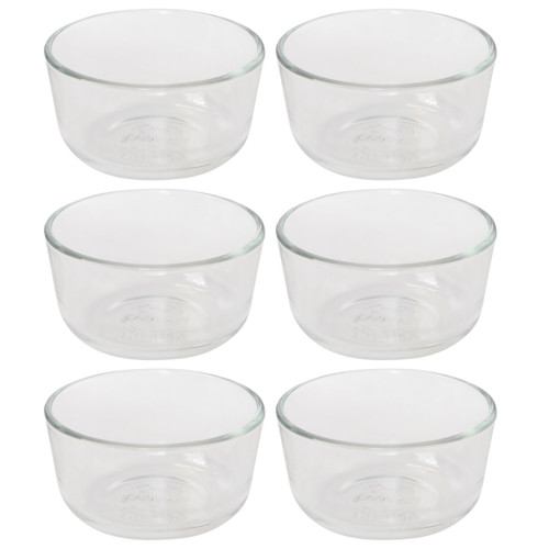 Pyrex 7202 1-Cup Round Clear Glass Food Storage Bowl (6-Pack)