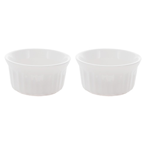 Corningware RS4 4oz/118mL Round French White Ramekins Bowl (2-Pack)