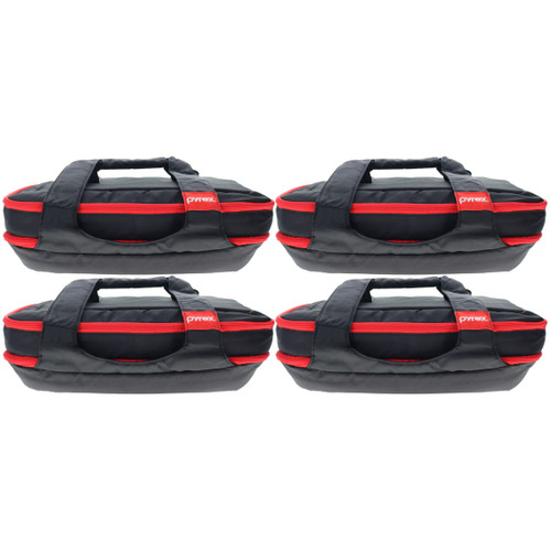 Pyrex Portables Oblong Double Decker Black Carry Tote (4-Pack)