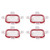 Pyrex 1133093 8701R-PC 1 Cup Freshlock Clear Plastic Lid with Red Gasket (4-Pack)