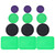 Pyrex (3) 7202-PC Plum Purple, (3) 7200-PC Bright Green, (3) 7201-PC Black, and (3) 7210-PC Bright Green Lids