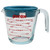 Pyrex 2 Cup Glass Measuring Cup and (1) 516-RRD-PC 2 Cup Adriatic Blue Measuring Cup Lid