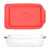 Pyrex 233-D 5-Qt Glass Baking Dish & 233-PC Red Lid