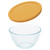 Pyrex 7401 3-Cup Sculpted Glass Mixing Bowl & 7401-PC Lemon Drop Yellow Lid